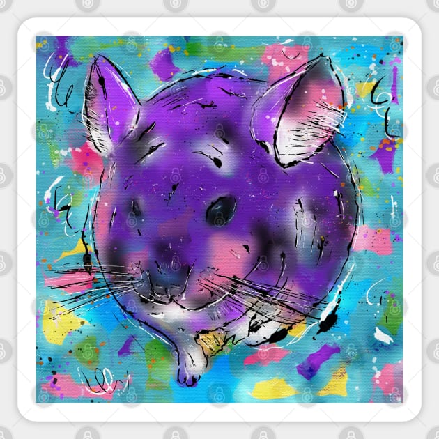 Colorful Chinchilla Sticker by Created By EJF